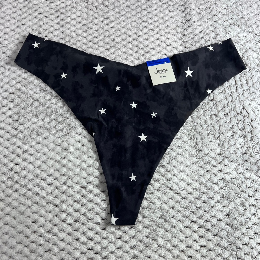 Jenni Intimates Women's Size XL Starry‎ Tie Dye Thong Panty Core Panty NWT